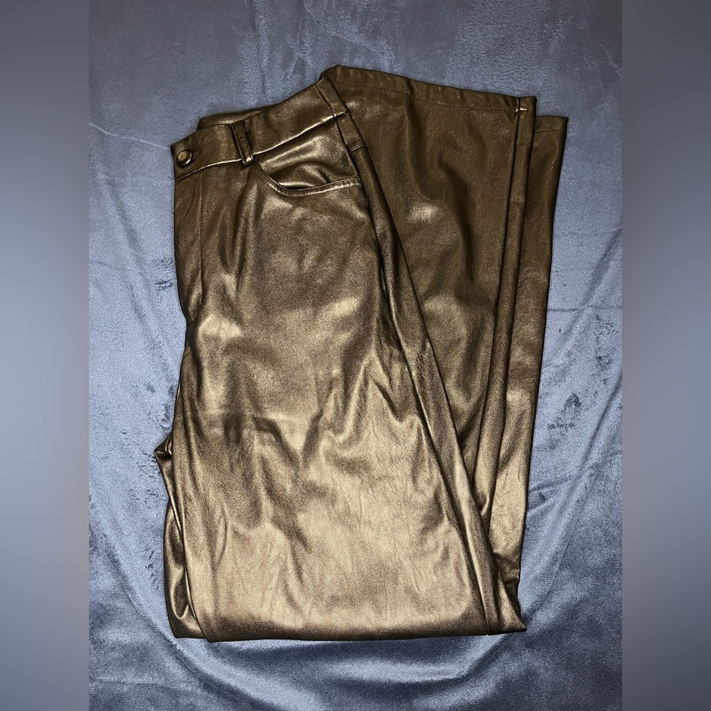 Black leather jeans size XS